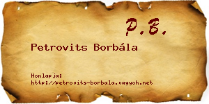 Petrovits Borbála névjegykártya