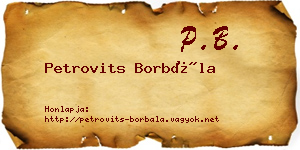 Petrovits Borbála névjegykártya